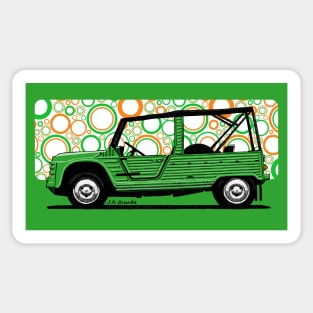 Classic french beach car Sticker